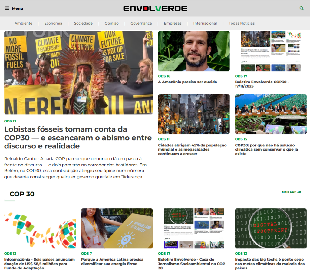 Boletim Envolverde COP30 - 20/11/2025