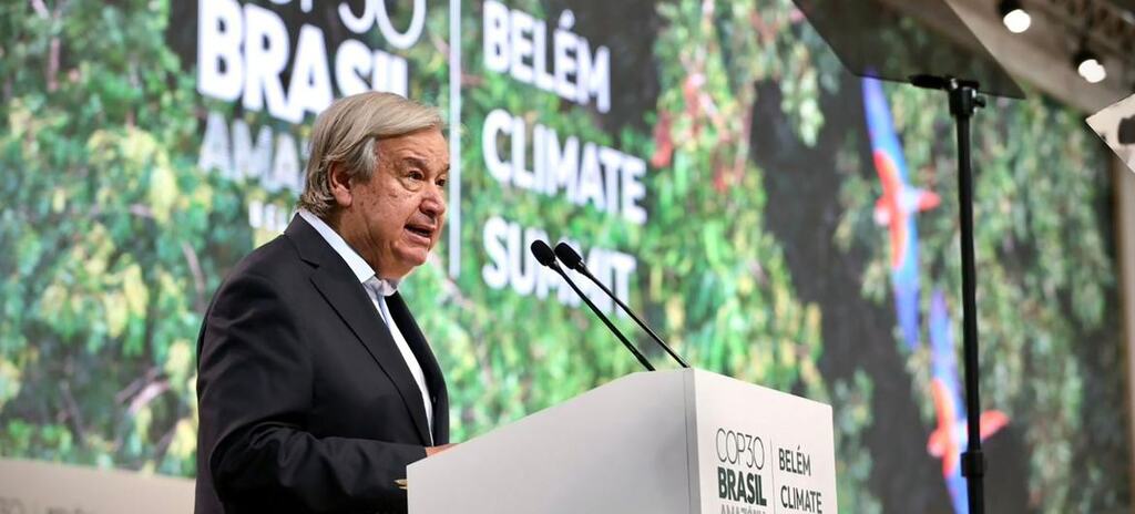 Guterres: Belém com COP30 deve levar transformação para a humanidade