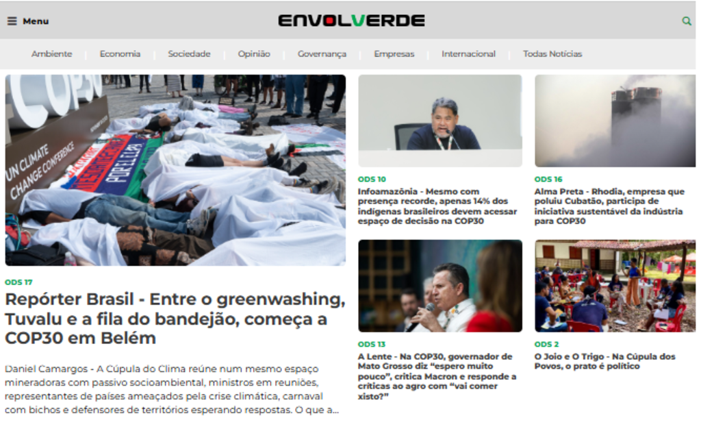 Boletim Envolverde 11/11 2025 - Especial COP30: Cobertura Colaborativa da Casa do Jornalismo