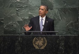 O presidente dos Estados Unidos, Barack Obama, perante à Assembleia Geral da ONU. Foto: Cia Pak/ONU