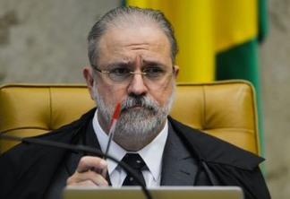 O procurador Geral da República, Augusto Aras, durante sessão do STF que retoma julgamento sobre o compartilhamento de dados bancários e fiscais.