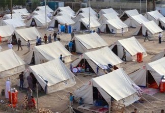 Acampamento de refugiados Al-Jamea, em Bagdá, onde residem 97 famílias da região do departamento de Anbar. Foto: Khuzaie/Unicef Iraque/2015