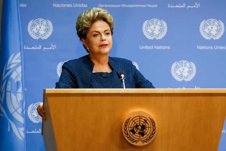 27/09/15- Nova Iorque- EUA- Presidenta Dilma Rousseff durante coletiva de imprensa na ONU. Foto: Roberto Stuckert Filho/ PR