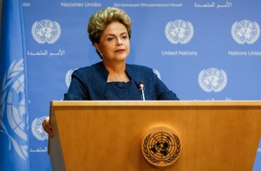 A então presidente Dilma Rousseff durante lançamento da INDC do Brasil: nem precisa dobrar a meta (Foto: Roberto Stuckert Filho/PR)