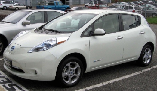 O Nissan Leaf, carro usado como modelo pela pesquisa. Foto: Wikipedia