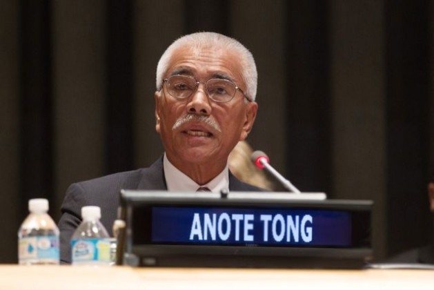 Anote Tong, presidente de Kiribati, se dirige a um plenário de alto nível dedicado à mudança climática, realizado em julho deste ano. Foto: Devra Berkowitz/ONU