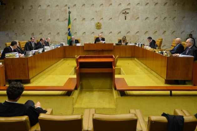 Parte dos magistrados do Supremo Tribunal Federal, durante a sessão de 3 de março, em sua sede em Brasília. Foto: Antonio Cruz/Agência Brasil