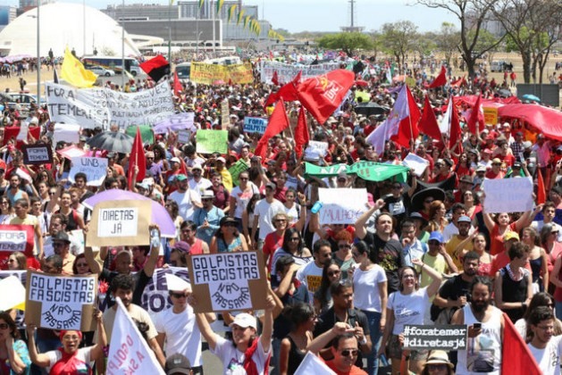 Grito dos Excluídos foi o lema de uma manifestação no dia 7 deste mês na Esplanada dos Ministérios, em Brasília, contra o presidente Michel Temer, os políticos e a corrupção. Foto: Lula Marques/AGPT