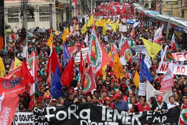  São Paulo, que liderou os protestos contra Dilma Rousseff, foi cenário de maciças manifestações contra o presidente Michel Temer em setembro. Foto: Paulo Pinto/AGPT