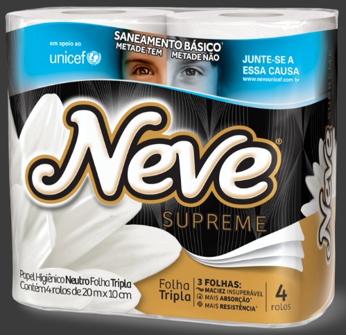 A campanha Neve-Unicef está sendo divulgada nos produtos em todos os pontos de venda nacional. Foto: Divulgação/ Neve