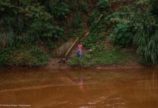 Rio Paraopeba no município de Brumadinho. Nesta área, o rio foi considerado morto devido à quantidade de rejeitos de minério. © Christian Braga / Greenpeace.