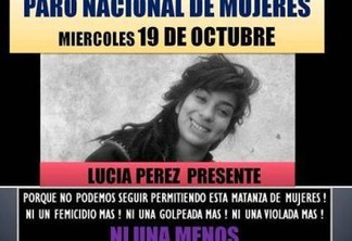 Cartaz chamando para a “paralisação” de mulheres, por uma hora, sob o lema “Se meu corpo não importa, produzam sem mim”, na Argentina, no contexto das mobilizações contra a violência de gênero que foram disparadas no mês passado pelo assassinato de Lucía Pérez.